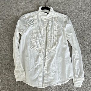 J crew - white tuxedo front button down